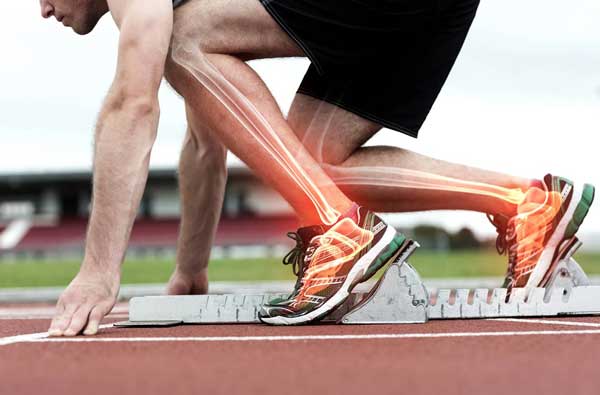 Leg bones in runner